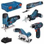 Kit Bosch Professional 12V 5 Utensili GSR/GST/GOP/GKS/GSA 3 Batterie 3Ah XL-BOXX