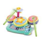 VTech Bluey Interaktives Elektronisches Schlagzeug-Set 4 beleuchtete Pads Becken 3 Modi