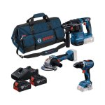 Kit Bosch Professional 18V GSR 18V-65 GWS 125 GBH 18V-22 + 2x4Ah