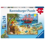 Puzzle Ravensburger Kids Piraten und Meerjungfr. 2x24 Teile + Poster