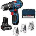 Taladro de percusión Bosch Professional GSB 12V-15 con 2 baterías y cargador