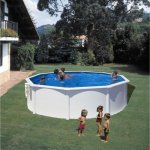 Piscina smontabile GRE KITPR453 Rotonda Acciaio Zincato Ø4.80 x 1.22 m Liner PVC Filtro Cartuccia Scala Sicurezza