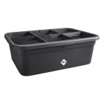 Elho Green Basics Jardinière Rectangulaire 84L Plastique 100% Recyclé Avec Drainage