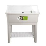 Potager surélevé Elho Noa 64L gris avec cloche et réservoir intégré