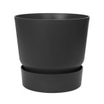 Jardinière Ronde Elho Greenville Round 40 31L Noir Mat 100% Plastique Recyclé