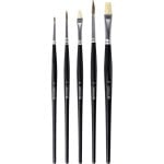 Kit de 5 pinceaux Brunnen soies de porc assortis