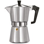 Caffettiera Moka Pezzetti Italexpress Alluminio Opaco 6 Tazze Design Sfaccettato