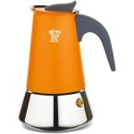 Caffettiera Moka Pezzetti Steelexpress 2 Tazze Acciaio Inox Arancione Induzione