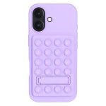 Funda Bigben Connected Silicone Violet Pop It avec Support Ventouse pour iPhone 17