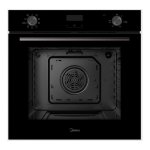 Horno Multifunción Midea 70L 60cm Negro con Conectividad y Grill con guías telescópicas
