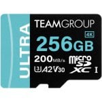 Carte microSDXC Team TULMSDX256GIA2V3022503 256GB Ultra-Rapide 200MB/s