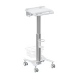 Kimex Carro Para Equipos Médicos Con Soporte Antirrobo Para Ordenador Portátil, Altura Regulable 80-120 Cm