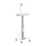 Kimex Carro Para Equipos Médicos Con Soporte Para Monitor 17"-27", Altura Regulable 80-120 Cm