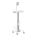 Kimex Carro Para Equipos Médicos Con Soporte Para Tablets 7.9"-11", Altura Ajustable 80-120 Cm