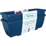 Pack 2 Rechteckige Blumenkästen Riviera Eva Blau 57 cm 13 L
