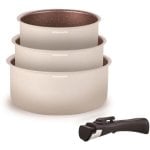 Set 3 Töpfe Arthur Martin AM2655 Aluminium 16/18/20 cm Abnehmbarer Griff Antihaft Induktion