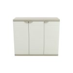 Armario Bajo 3 Puertas , 105 X 44 X 88 Cm , Beige , Incluye 2 Baldas Regulables