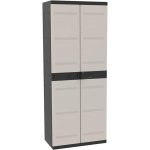 Armario Escobero Titanium – Mueble Auxiliar Con 2 Puertas Y Estantes Regulables , 70 X 44 X 176 Cm