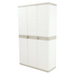 Armario Multiusos Exterior / Interior - 3 Puertas Y 4 Baldas - 176 X 105 X 41 Cm - Beige