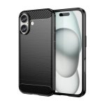 Capa para Telemóvel Max Power Digital Fibra de Carbono Antichoque Silicone Preto para iPhone 16
