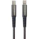 Kabel USB-C auf Lightning THOMSON 1,5m Grau Geflochten Nylon 5A