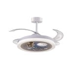 Ventilateur de Plafond avec Lumière Bel Air Home Amstrong Mini 96W 91cm 6 Vitesses Pales Rétractables Télécommande
