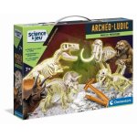 Kit de ciencia paleontológica Clementoni Archéo Ludic Proies y Predadores 4 fósiles fosforescentes
