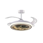 Ventilateur de Plafond avec Lumière Bel Air Home Houston Mini 96W 91cm 6 Vitesses Pales Rétractables Télécommande