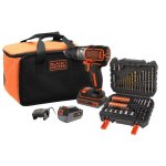 Trapano a percussione BLACK+DECKER 18V Brushless 2 Batterie Kit 50 Access.