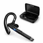 Auricular Karawan YYK-520 inalámbrico Bluetooth V6.1 con micrófono y base de carga negro