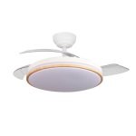 Ventilateur de Plafond avec Lumière Yatek Rubia 60W 107cm 6 Vitesses Pales Rétractables Télécommande