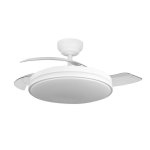 Ventilateur de plafond avec lumière Yatek Rubia 60W 107cm Pales Rétractables 6 Vitesses Télécommande Moteur Silencieux