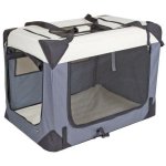 Caixa de transporte para cão Kerbl Journey dobrável 81x58x58 cm estrutura metálica