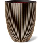 Macetero Capi Groove Decorativo 34x46 cm Doble Pared Negro Dorado