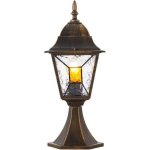 Lanterna de jardim Brilliant Tools Janel Preto Dourado Vidro Texturizado IP44 E27 LED