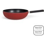 Poêle Wok Livoo MEP156R 32 cm Antiadherente Induction Poignée Silicone Rouge