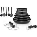 Set pentole Arthur Martin 15 pezzi alluminio nero antiaderente induzione