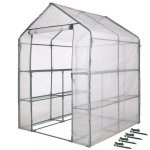 Estufa Túnel Nature 143 x 143 x 195 cm Verde com 2 Prateleiras - Estrutura Ø16 mm