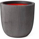 Macetero esférico Capi Groove NL 43 x 41 cm antracita polietileno reciclado