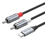 Cable Audio USB-C vers 2x RCA 1m Vention BIKHF Gris