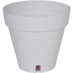 Maceta Redonda Riviera 30 cm 10,5 L Blanche Traitée UV et Résistante aux Chocs