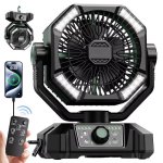 Mini Ventilatore Portatile Autrucker 20000mAh 8 Velocità LED Telecomando Oscillazione