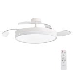 Ventoinha de Teto com Luz 3NOD Concept Ray Motor DC 6 Velocidades Pás Retráteis Comando