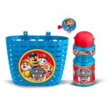 PAW PATROL Fahrradzubehör Kind Set 3 Teile - Korb, Flasche 350ml und Klingel
