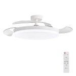 Ventoinha de Teto com Luz 3NOD Concept Ova Motor DC 6 Velocidades Pás Retráteis Comando
