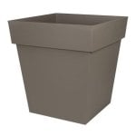 Vaso da fiori quadrato EDA Toscane 50 cm taupe opaco 87 L resistente gel anti-UV