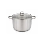 Baumalu Cacerola Alta De Acero Inoxidable Con Tapa 32 L Y Ø36 Cm, Preparación Y Almacenamiento De Grandes Cantidades, Acabado Satinado Higiénico, Tapa De Acero Inoxidable