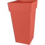 Pot Carré EDA Toscane 98L Orange Terracotta 43.3x43.3x80cm Polypropylène Résistant UV et Gel
