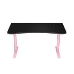 Mesa gaming Arozzi Arena Medium 140x75,5 cm acero y alfombrilla rosa