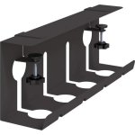 Bandeja de gestión de cables vidaXL Acero Negro 2 Unidades con Accesorios
